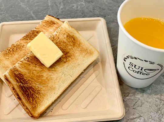 トースト＆オレンジジュース